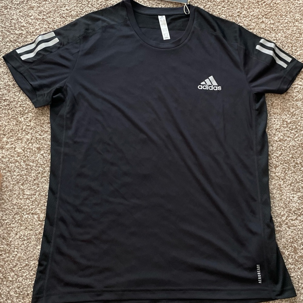 Adidas Men's OWN THE RUN T-Shirts Training Black Jersey Tee Size Small